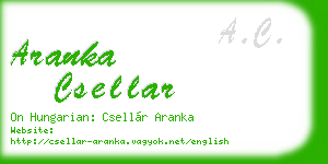 aranka csellar business card