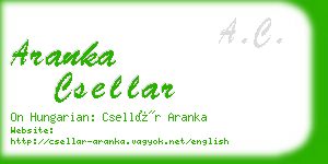 aranka csellar business card
